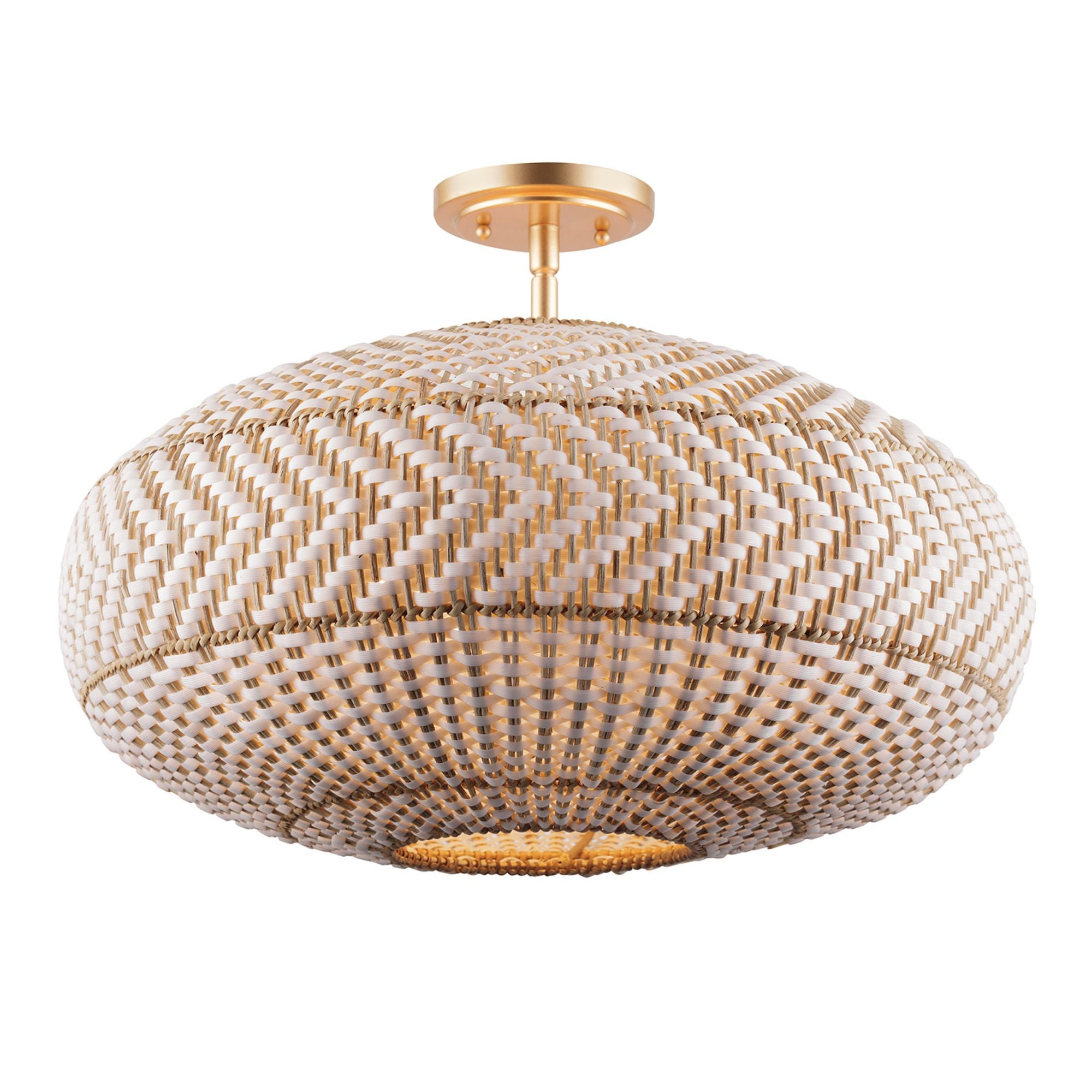 Zanzibar 22'' Soft Gold Semi Flush Mount Tan 22"W x 15.25"H x 22"D