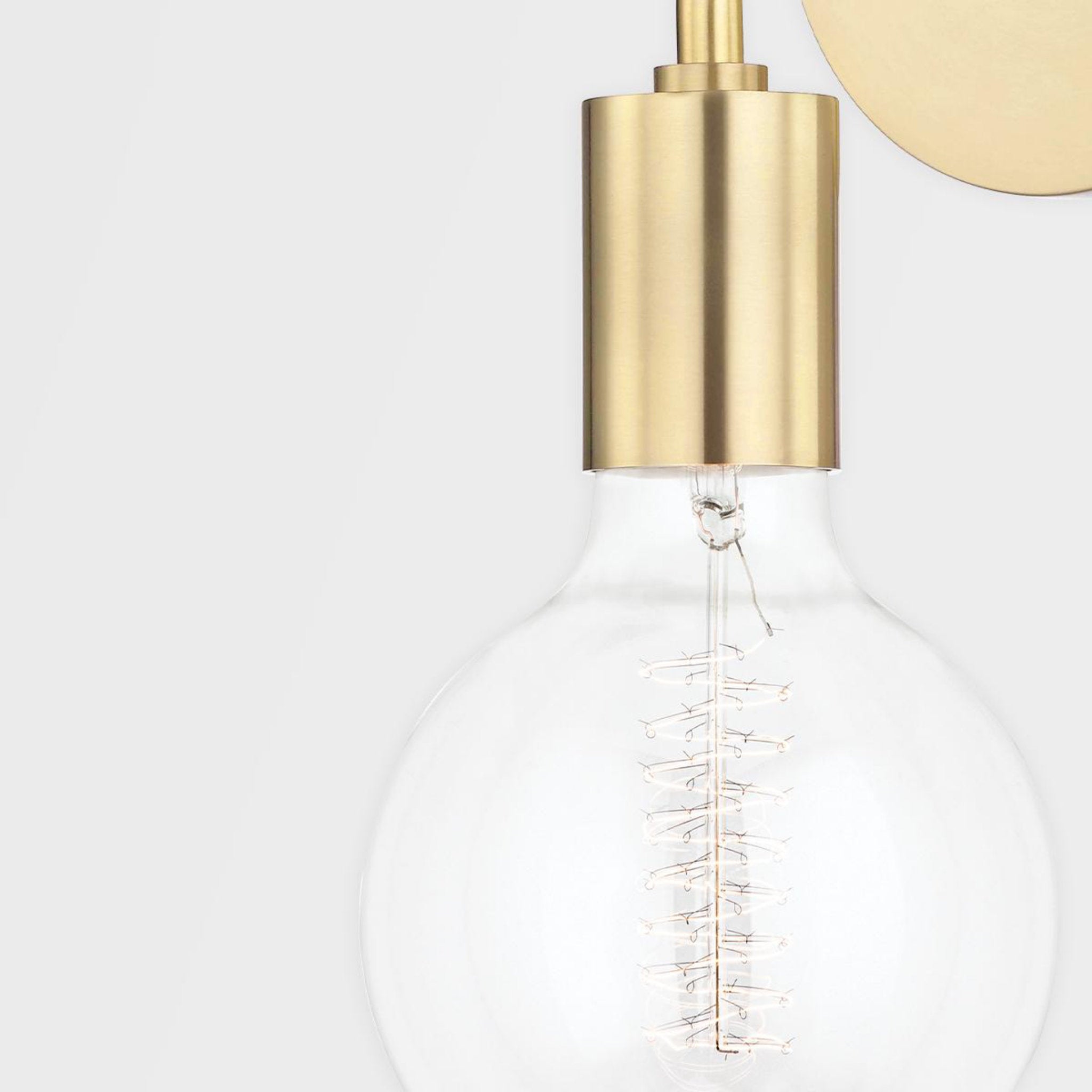 Ava 1-Light Wall Sconce in  Aged Brass 4.75L x 4.75W x 16.75H