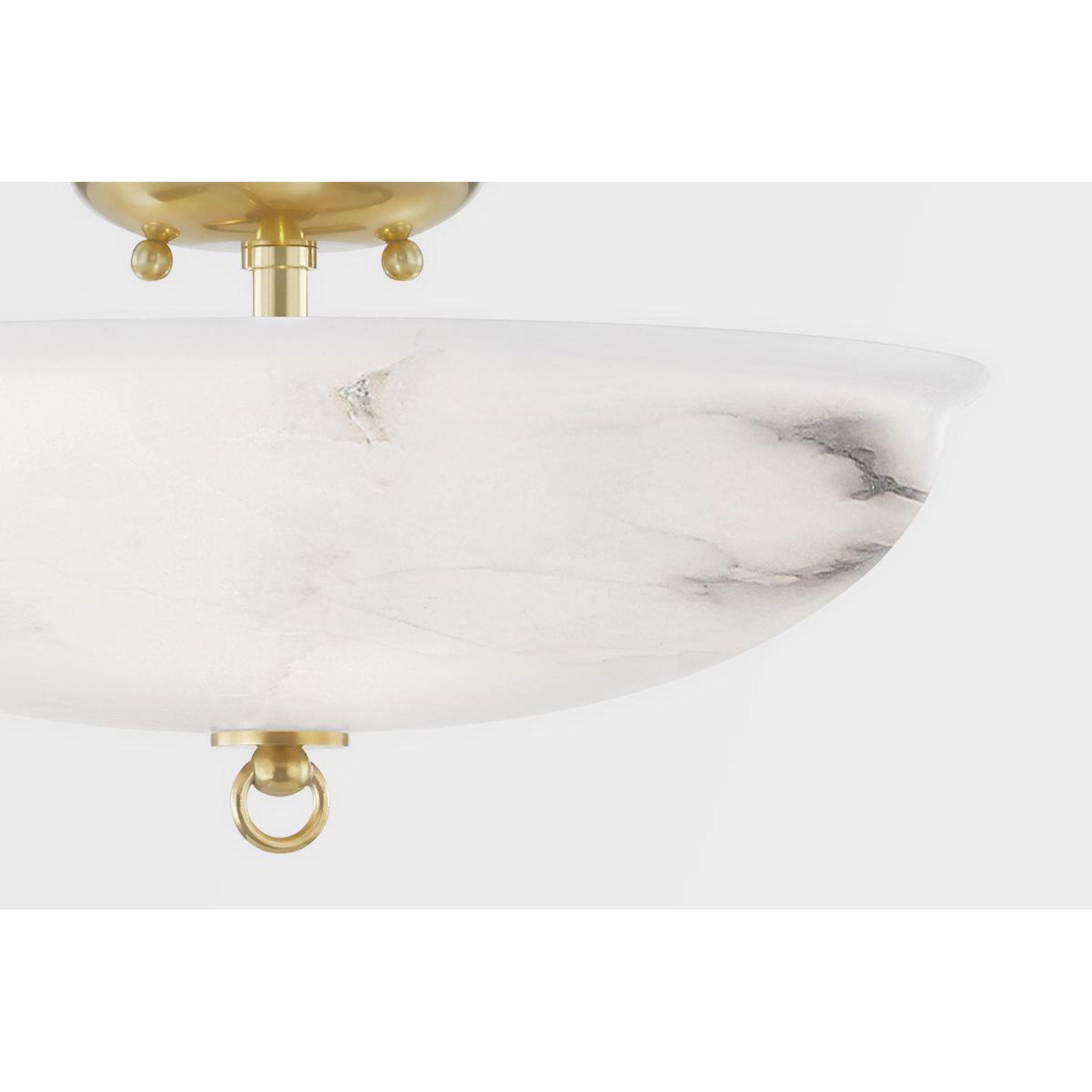 Somerset 3-Light Semi Flush in  Aged Brass by  Mark D. Sikes 16L x 16W x 8H