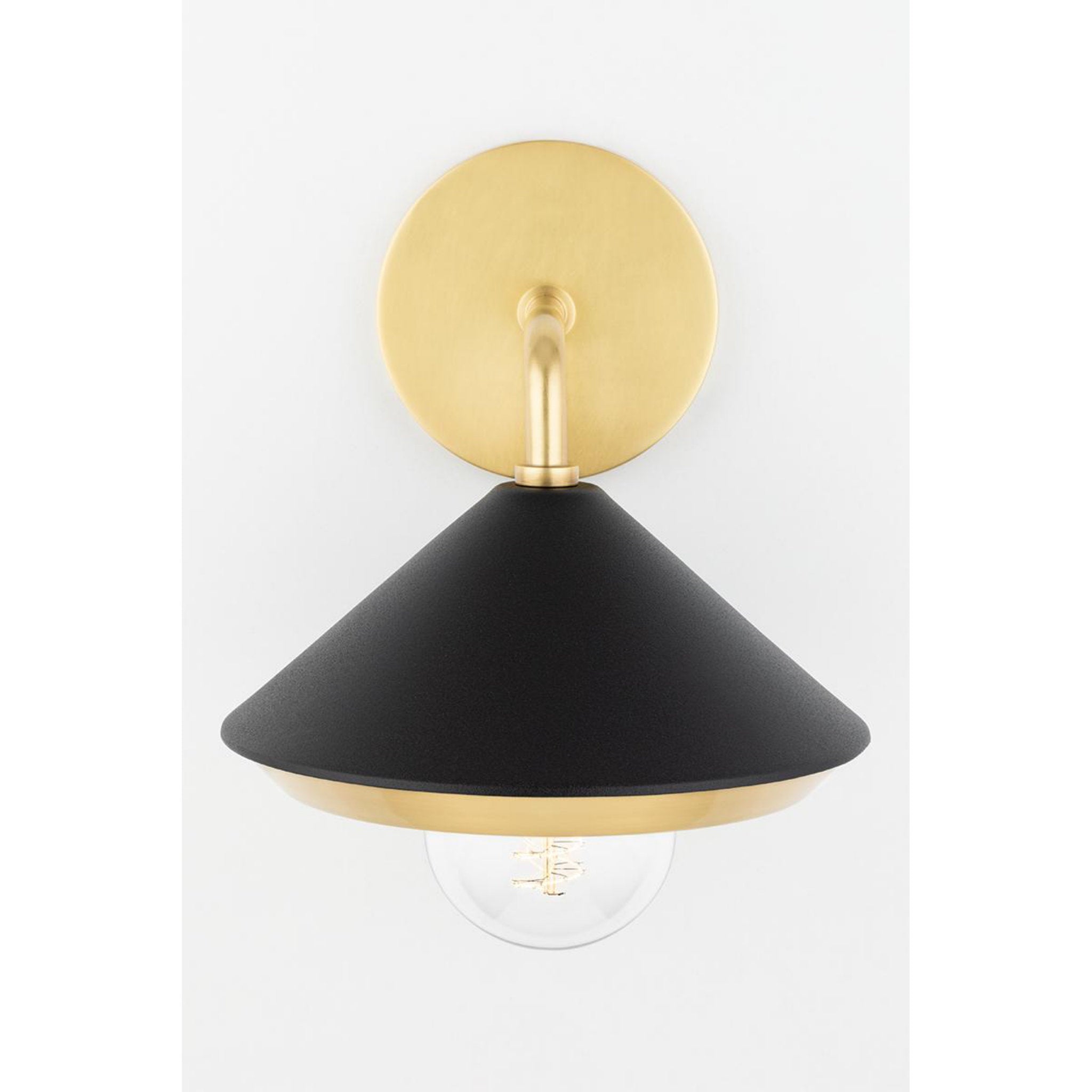 Marnie 1-Light Wall Sconce in Aged Brass/Black