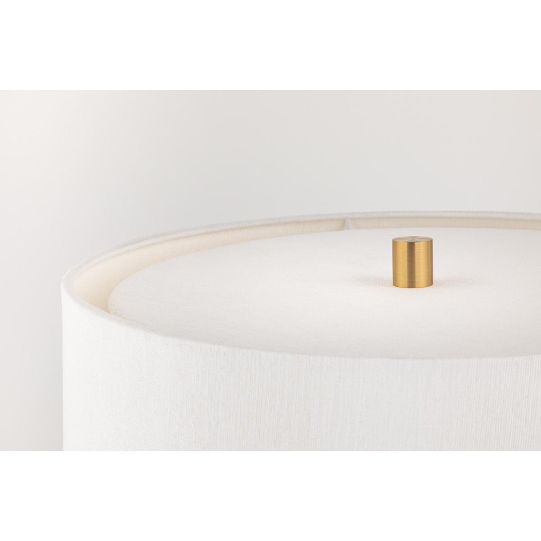 Borneo 1 Light Table Lamp in Aged Brass/soft Off White