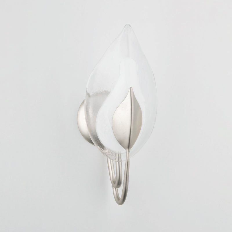 Blossom 1 Light Wall Sconce in Silver Leaf