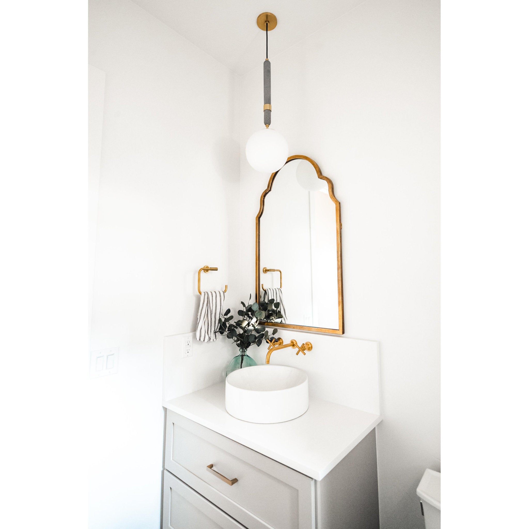 Brielle 1-Light Pendant in  Aged Brass 5.75L x 9.5W x 26.75H