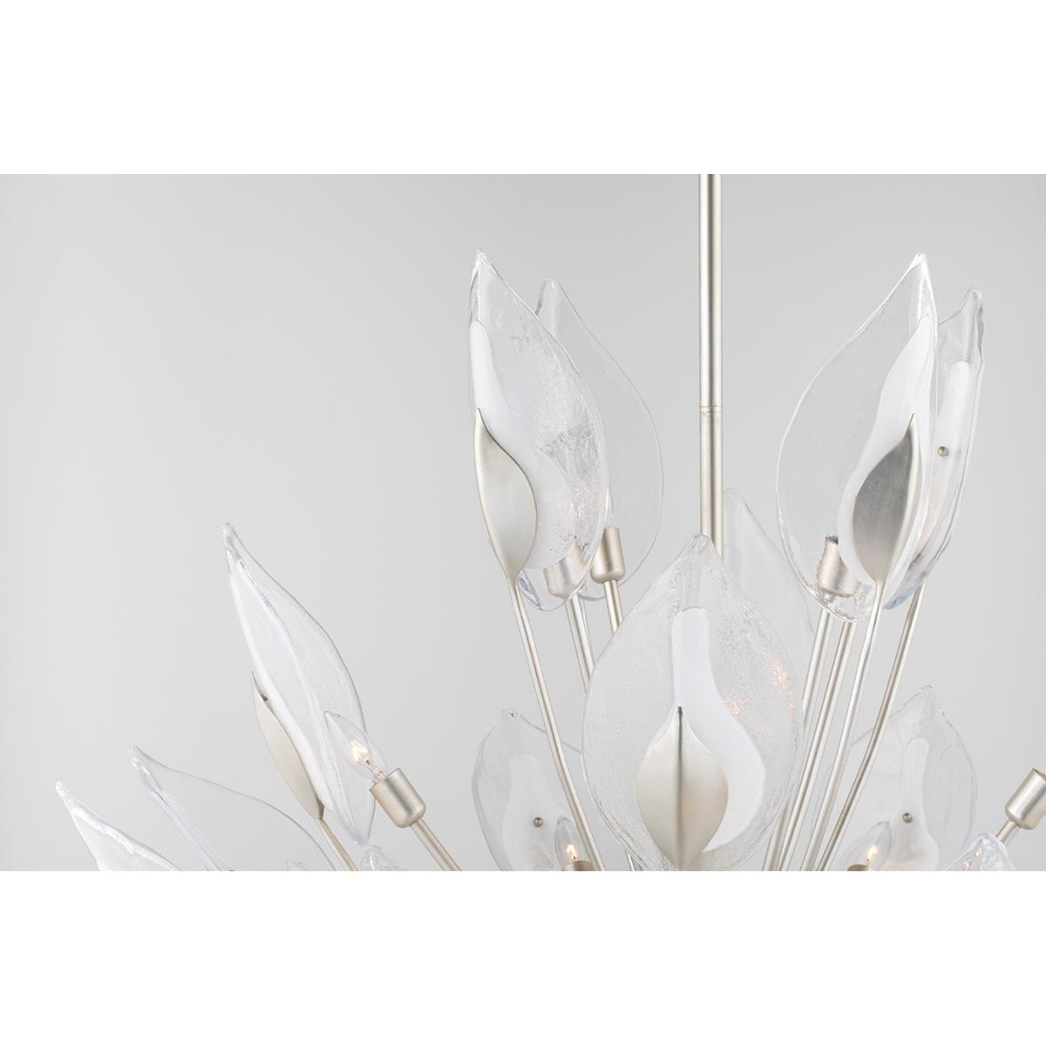 Blossom 24-Light Chandelier in Silver Leaf 55W x 37H