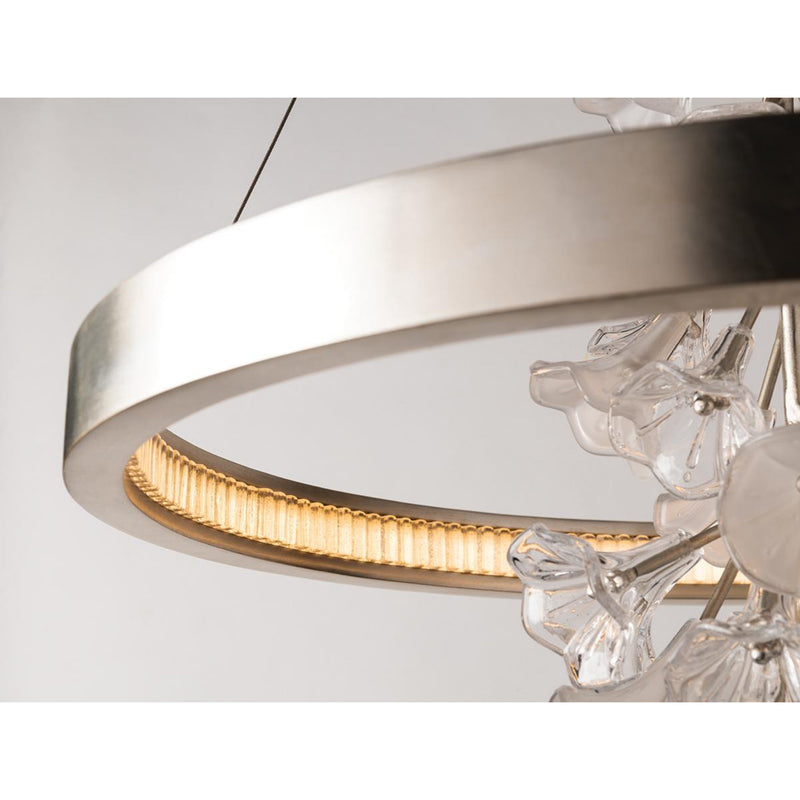 Jasmine 1 Light Chandelier in Silver Leaf