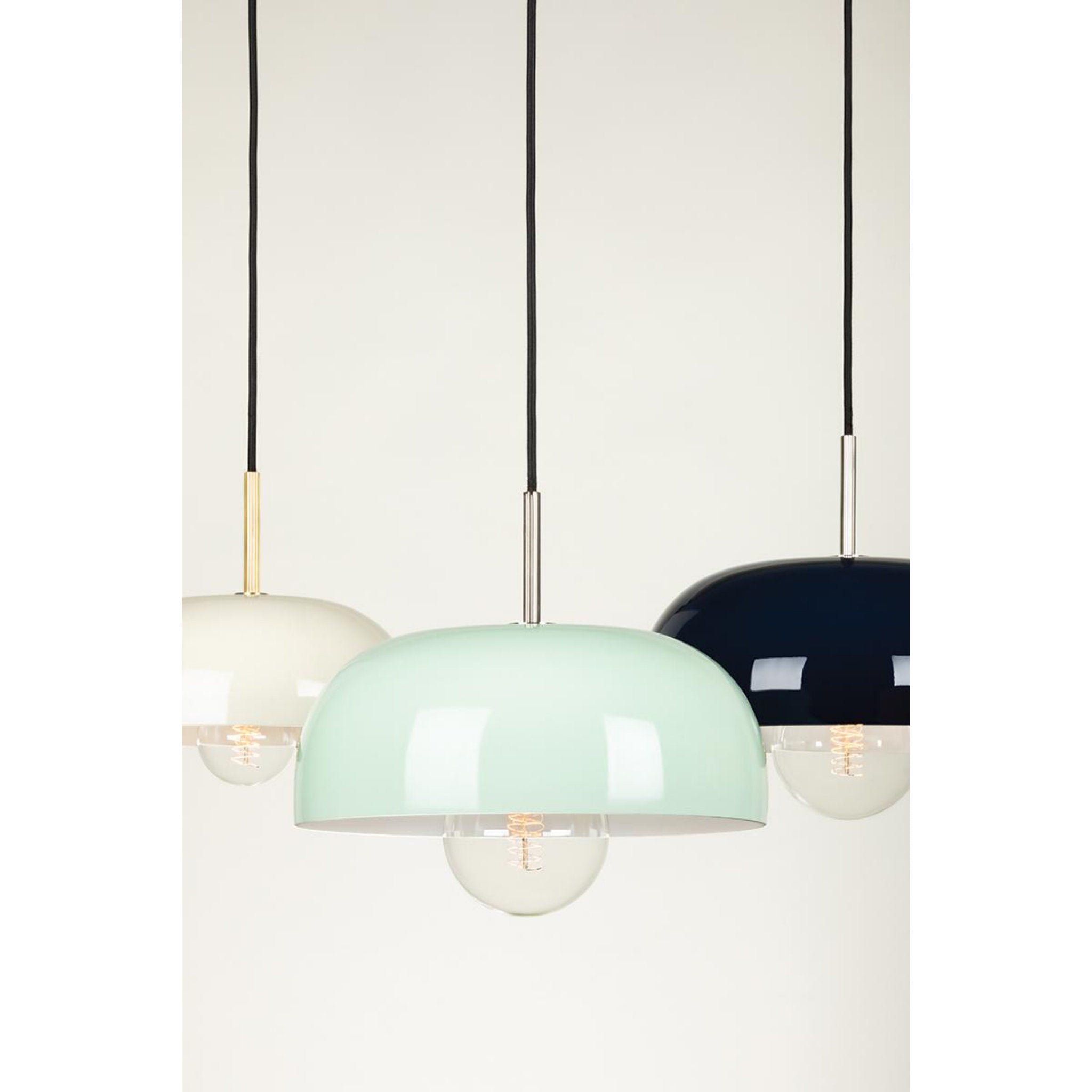 Avery 1-Light Pendant in Aged Brass/Pink