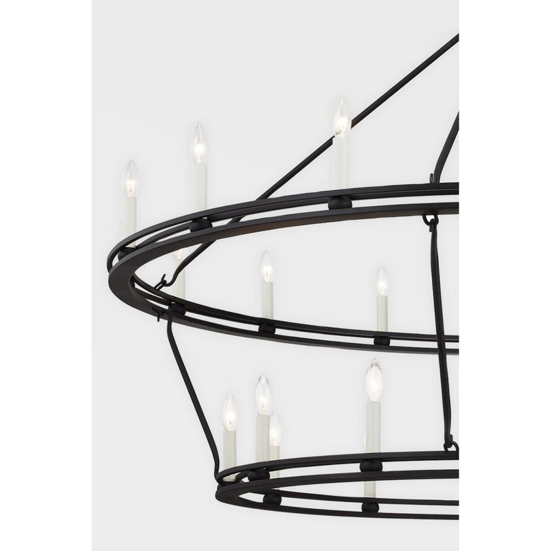 Sutton 16 Light Chandelier in Textured Black