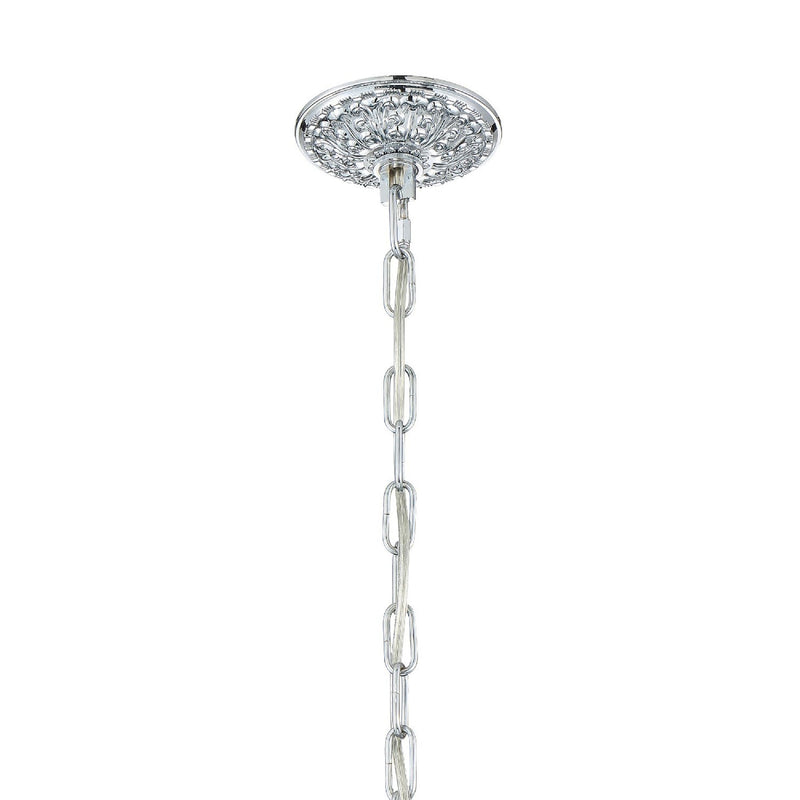 Traditional Crystal 5 Light Hand Cut Crystal Polished Chrome Chandelier