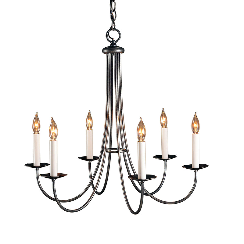 Hubbardton Forge 101160-1005 Ceiling Light Simple Sweep 6 Arm Chandelier in Natural Iron