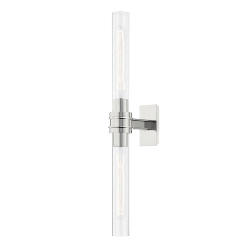 Oakfield 2 Light Wall Sconce in Polished Nickel
