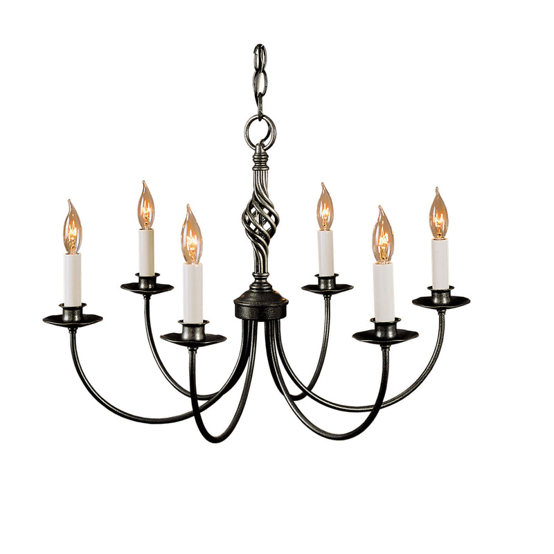 Hubbardton Forge 108060-1005 Ceiling Light Twist Basket 6 Arm Chandelier in Natural Iron