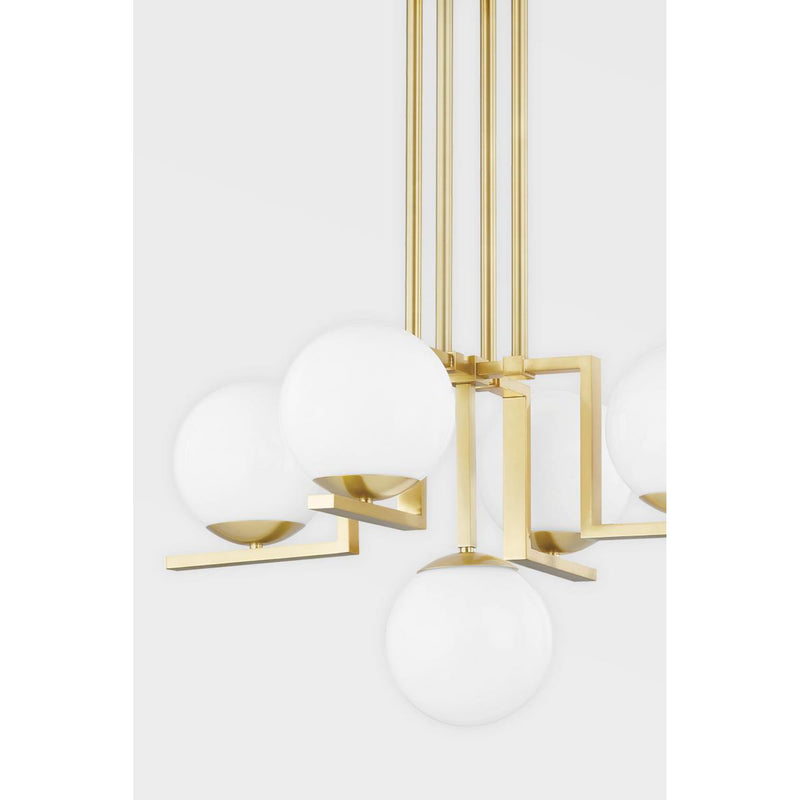 Tanner 5 Light Chandelier in Aged Brass