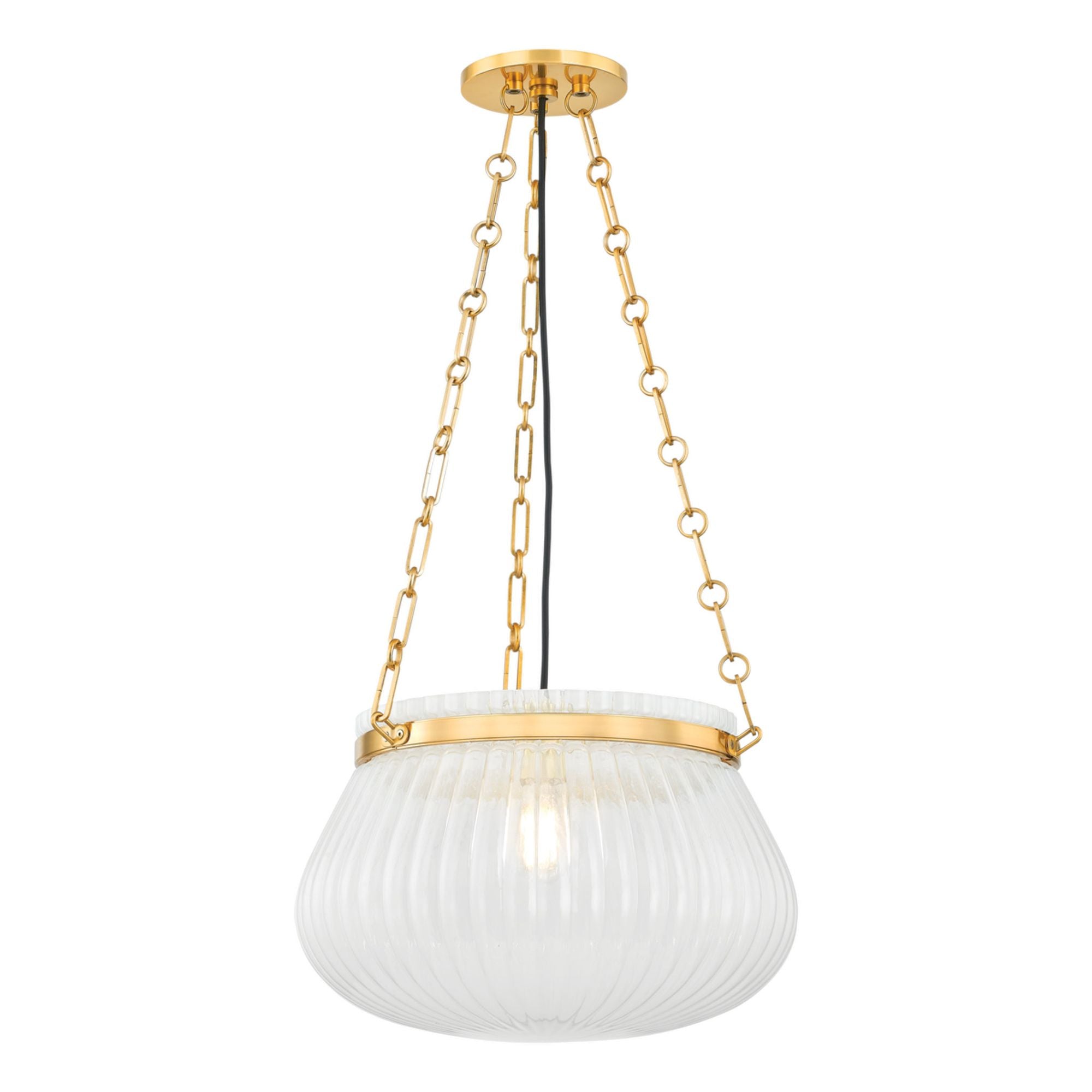 Granby 1-Light Pendant in Aged Brass 17W x 12H