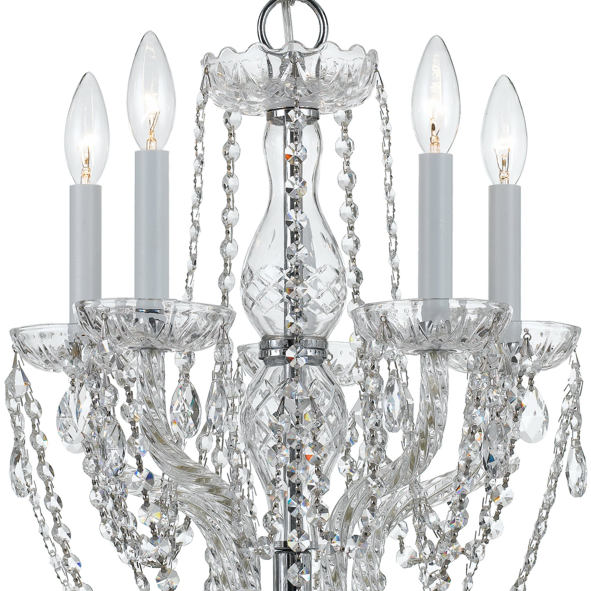 Traditional Crystal 14'' Hand Cut Crystal Polished Chrome Chandelier Silver 14"W x 20"H x 14"D