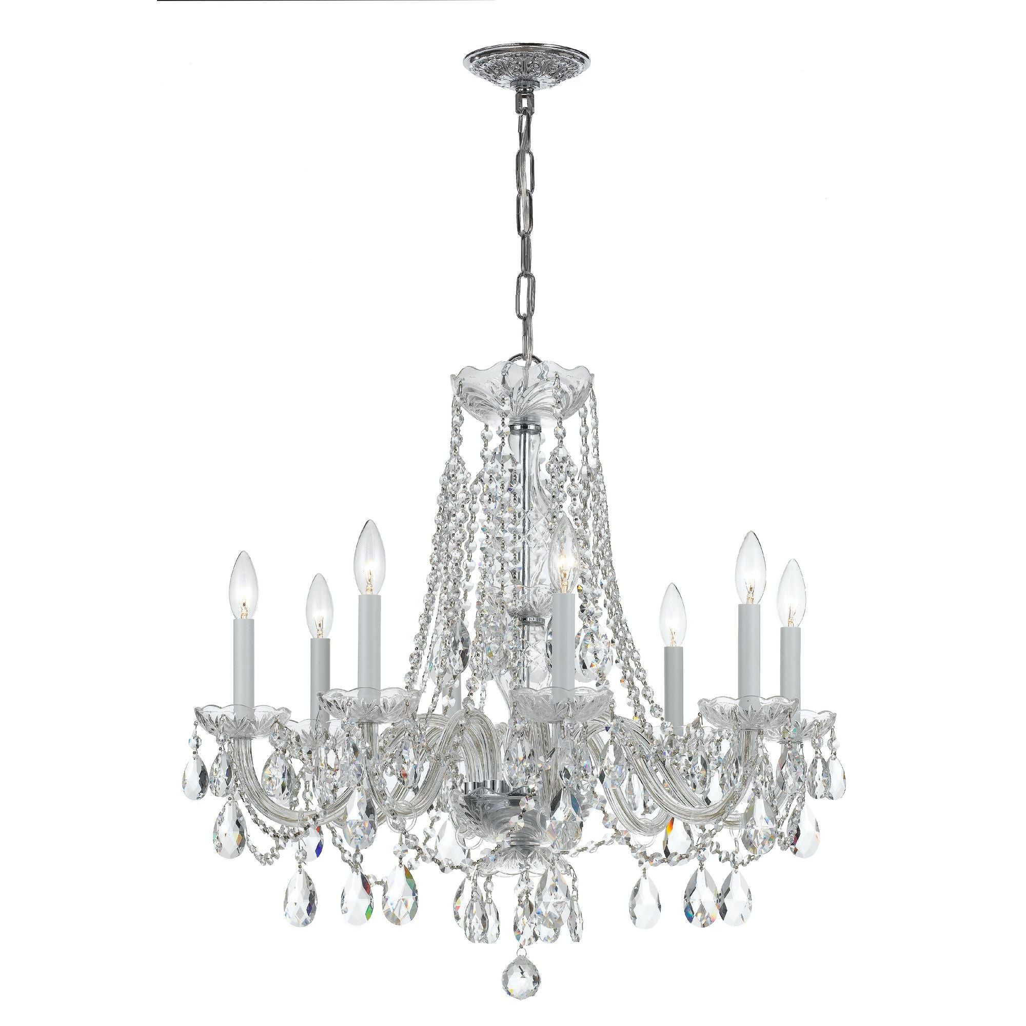 Traditional Crystal 26'' Hand Cut Crystal Polished Chrome Chandelier Silver 26"W x 26"H x 26"D