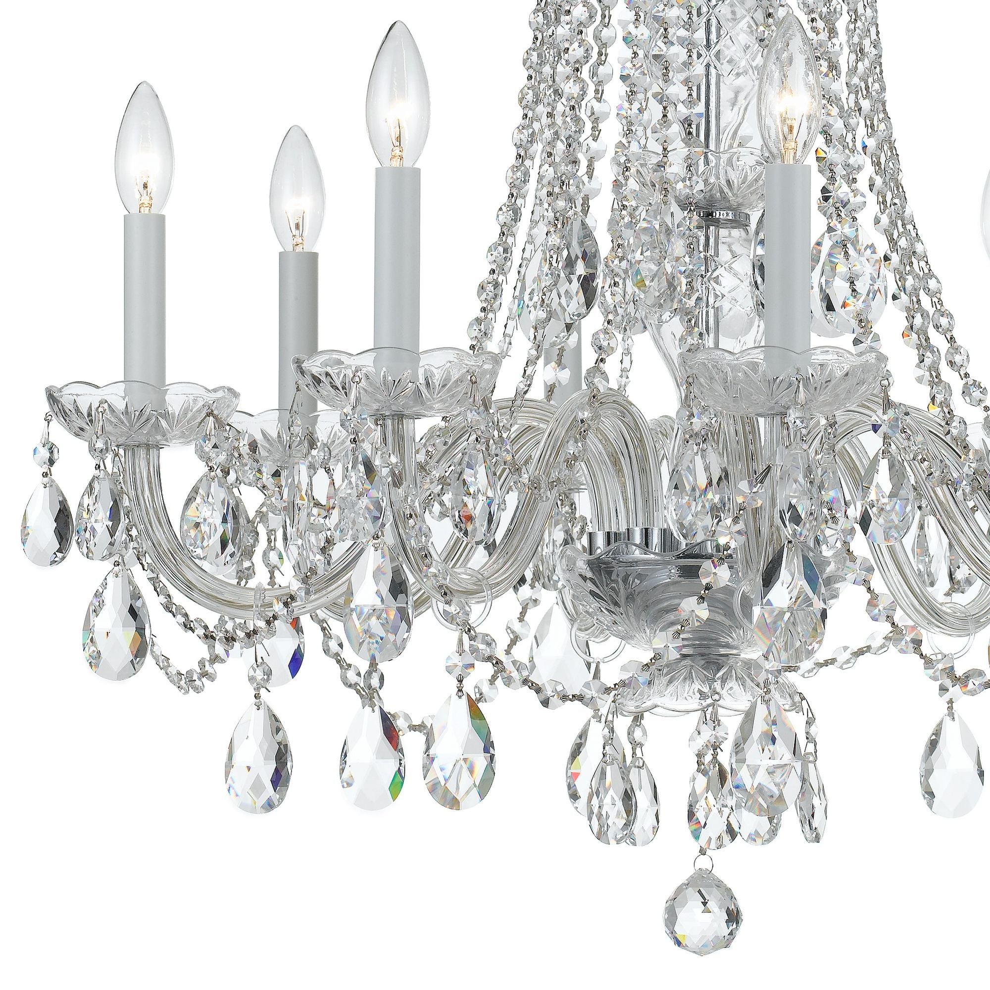 Traditional Crystal 26'' Hand Cut Crystal Polished Chrome Chandelier Silver 26"W x 26"H x 26"D