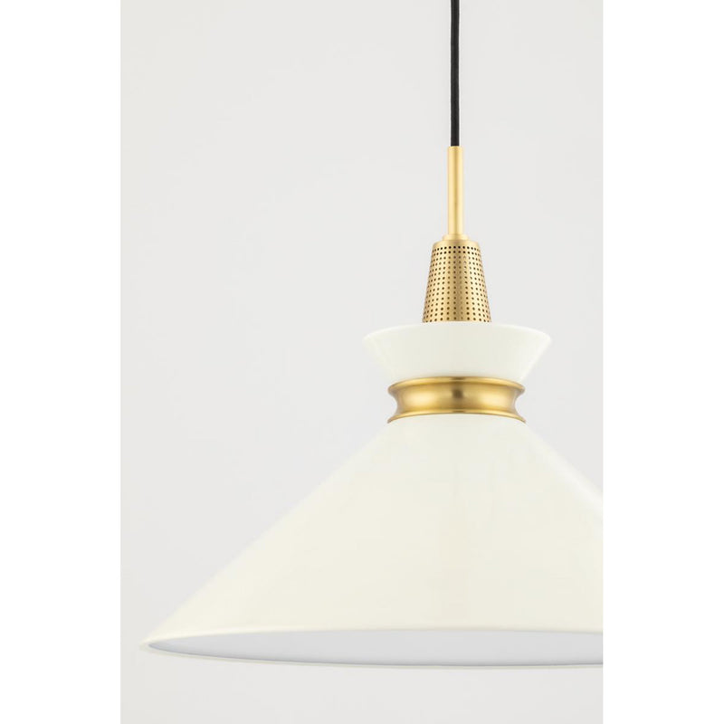 Kiki 1 Light Pendant in Polished Nickel/Navy