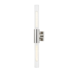Asher 2 Light Wall Sconce in Polished Nickel