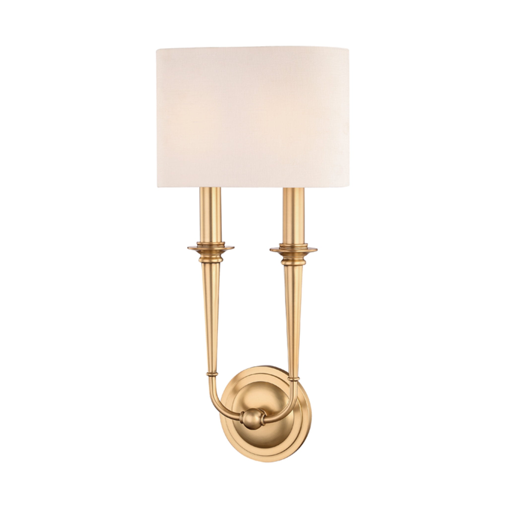 Lourdes 2-Light Wall Sconce in  Aged Brass 9.5L x 9.5W x 19H