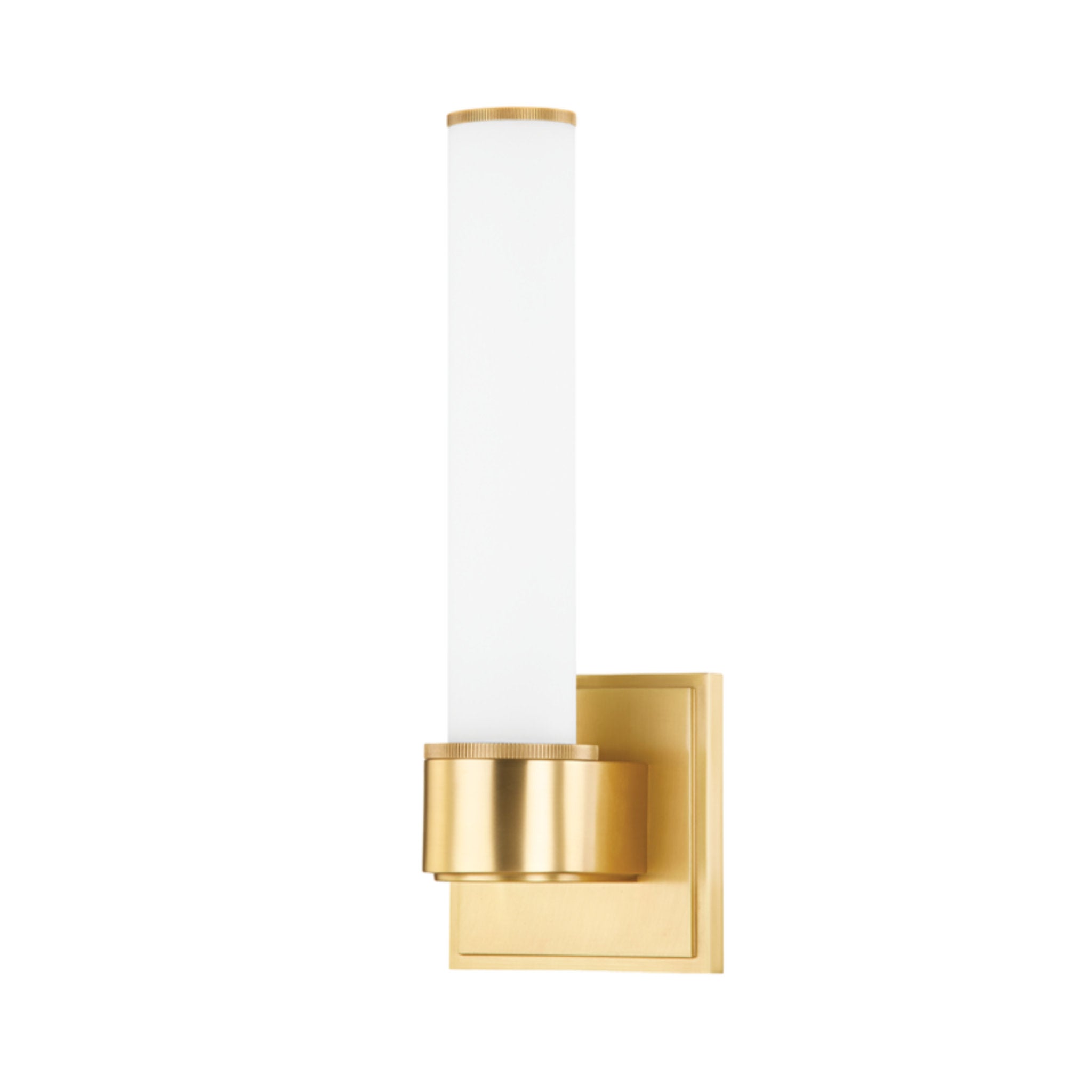 Mill Valley 1-Light Wall Sconce in  Aged Brass 4.5L x 4.5W x 12.25H