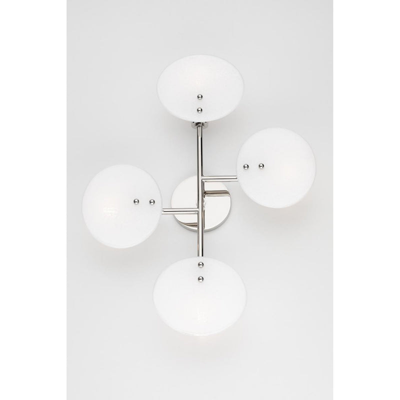 Giselle 4 Light Semi Flush in Aged Brass