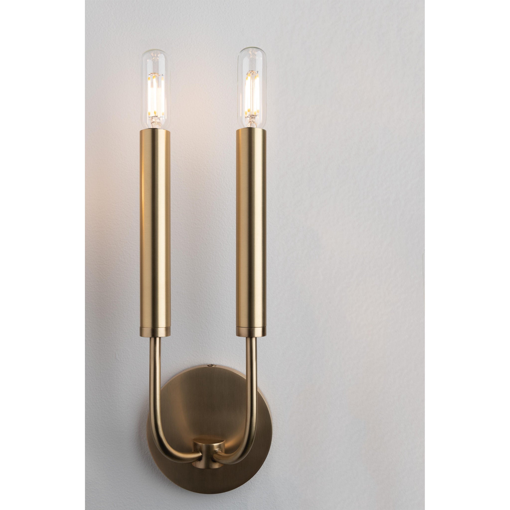 Gideon 2 Light Wall Sconce in Aged Brass