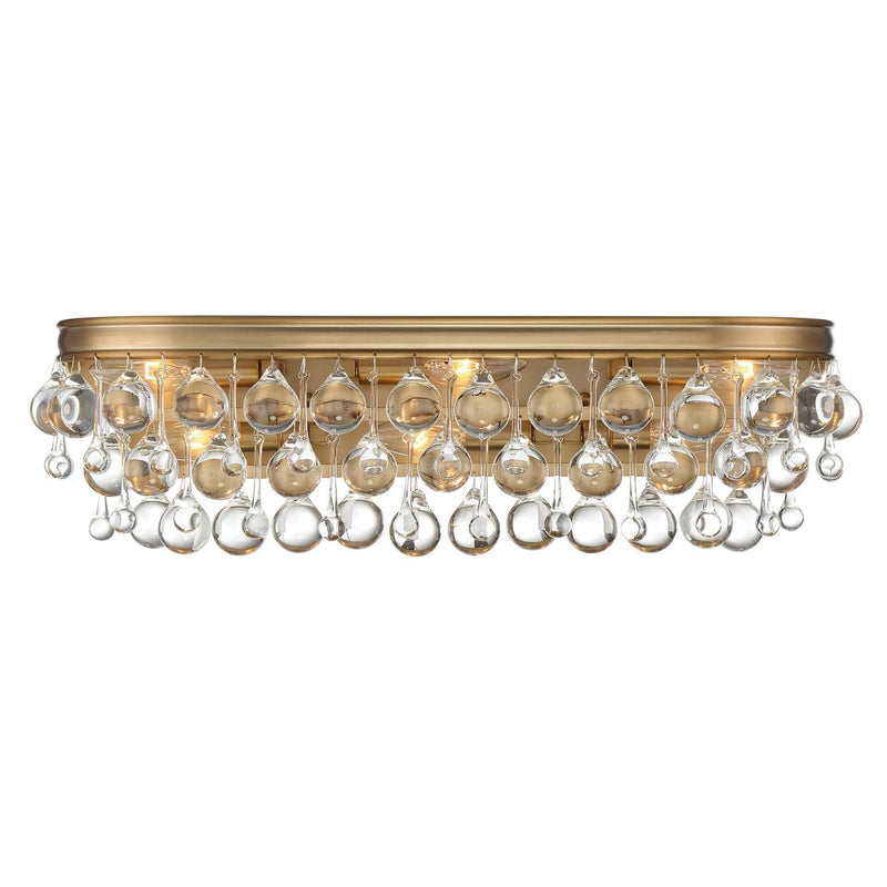 Calypso 6 Light Crystal Teardrop Vibrant Gold Bathroom Vanity