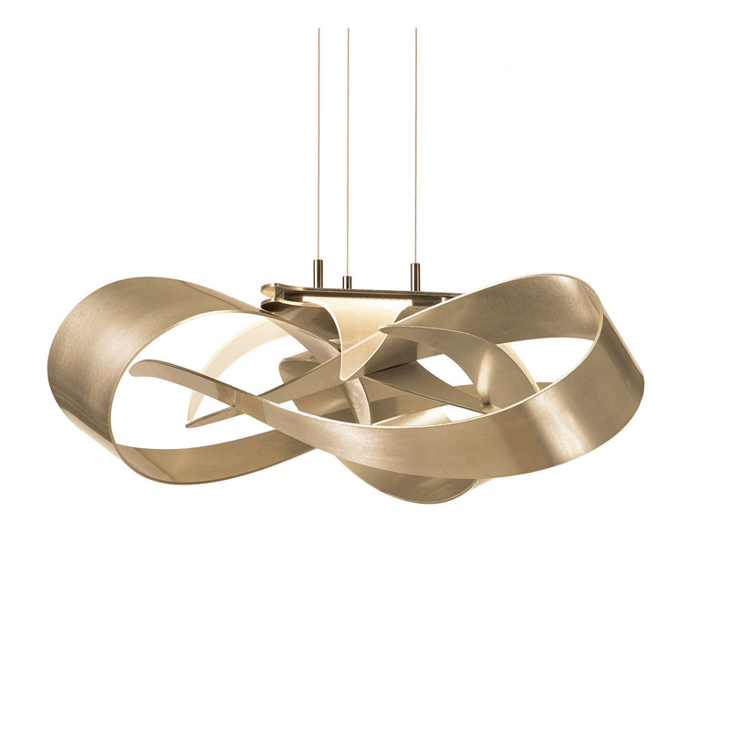 Hubbardton Forge 136520-1002 Ceiling Light Flux LED Pendant in Soft Gold
