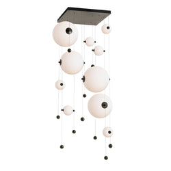 Abacus 10-Light Square LED Pendant in Oil Rubbed Bronze w/ Opal Glass (GG)