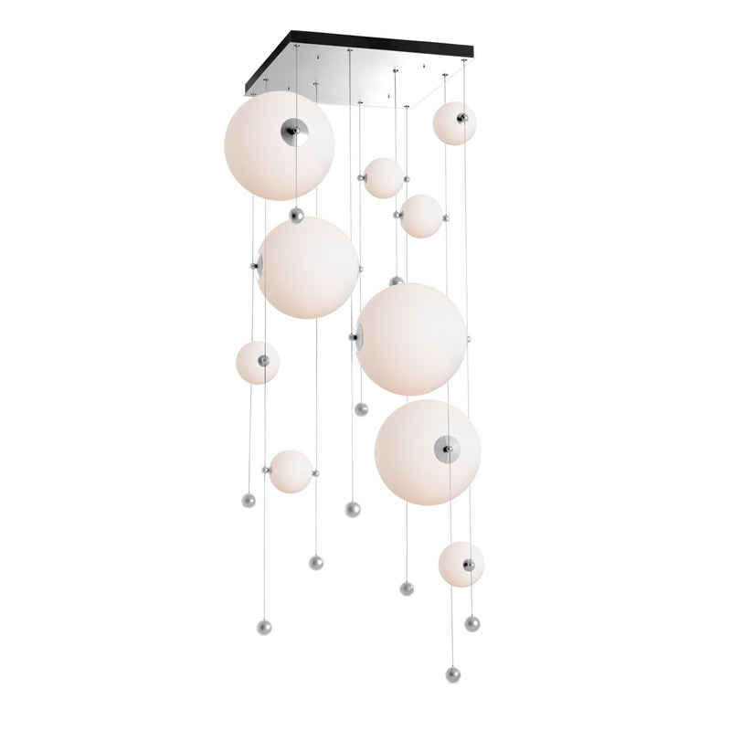 Abacus 10-Light Square LED Pendant in Sterling w/ Opal Glass (GG)