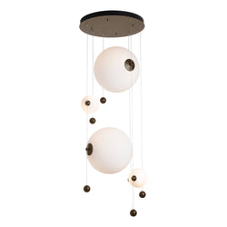 Abacus 4-Light Round LED Pendant in Bronze w/ Opal Glass (GG)