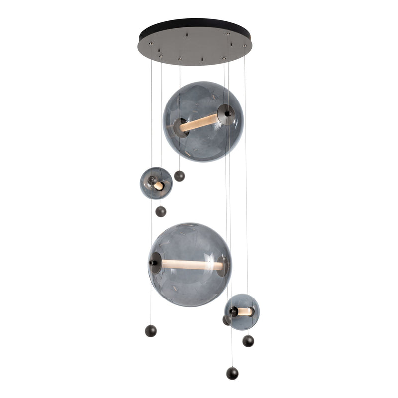 Abacus 4-Light Round LED Pendant in Dark Smoke w/ Cool Grey Glass (YL)