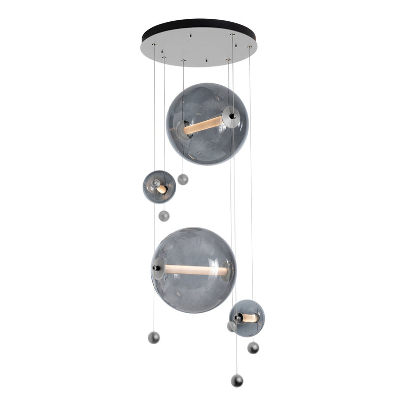 Abacus 4-Light Round LED Pendant in Vintage Platinum w/ Cool Grey Glass (YL)