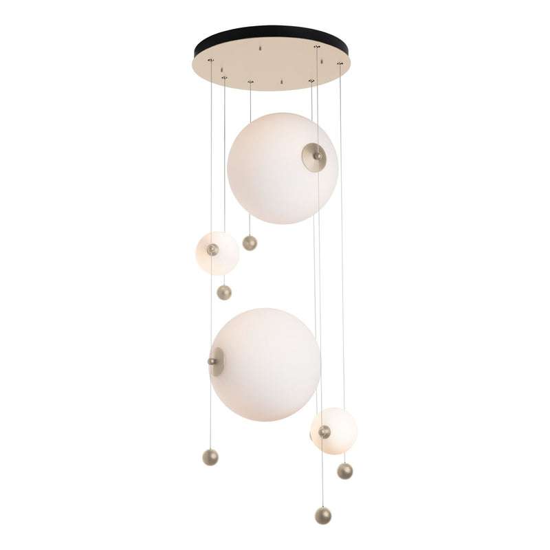 Abacus 4-Light Round LED Pendant in Soft Gold w/ Opal Glass (GG)