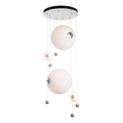 Abacus 4-Light Round LED Pendant in Sterling w/ Opal Glass (GG)