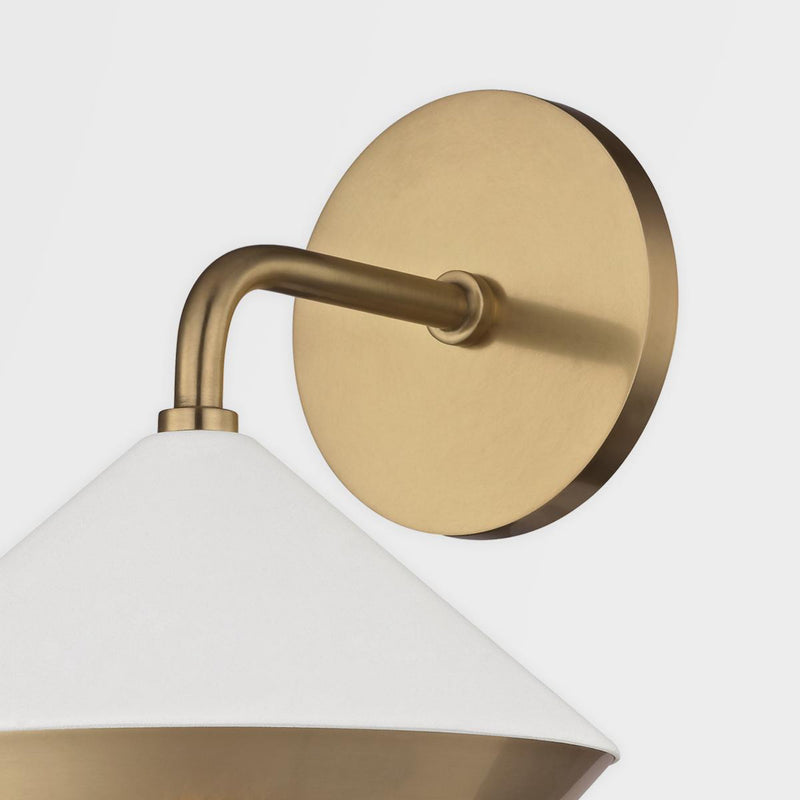Marnie 1 Light Wall Sconce in Aged Brass/Soft Off White