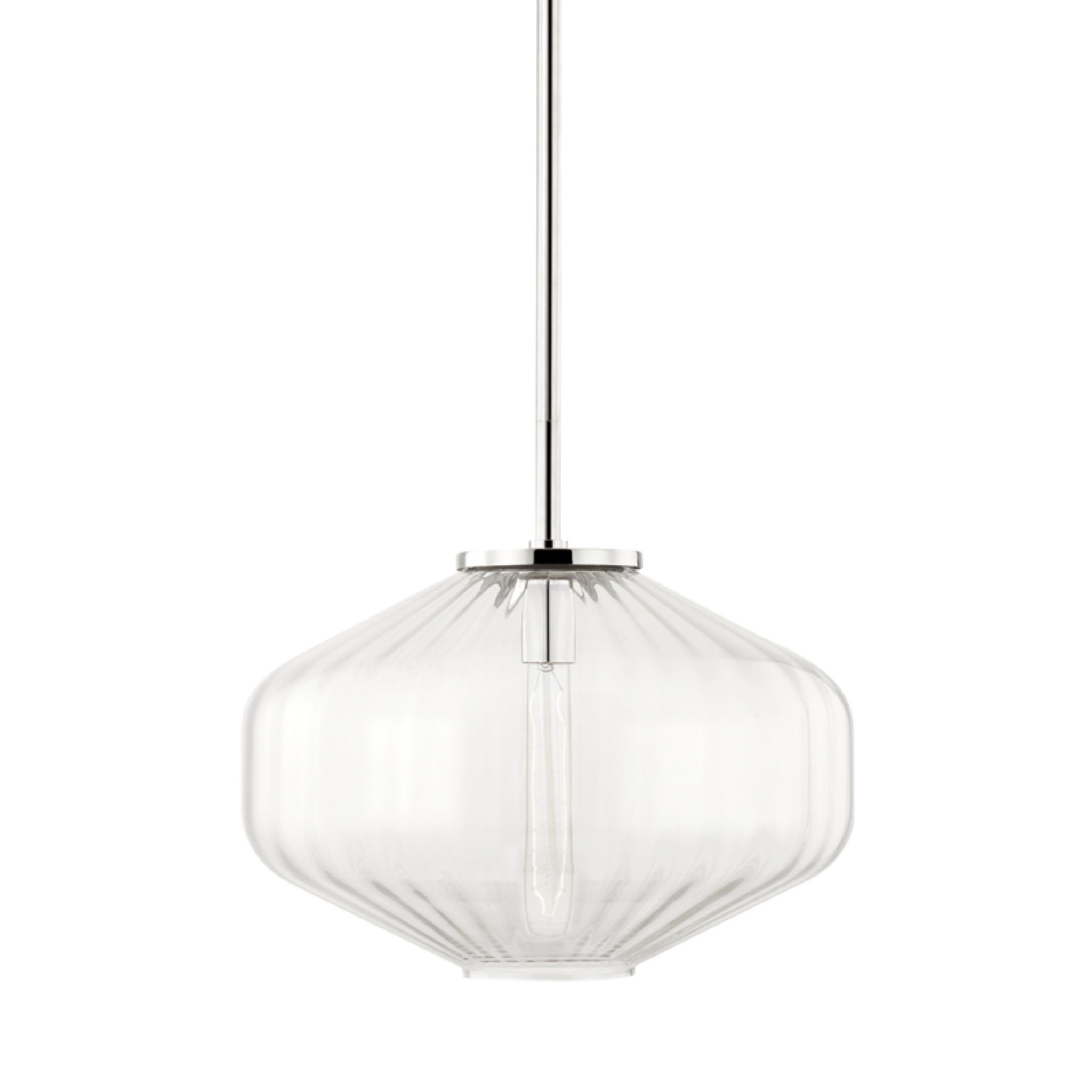 Bennett 1-Light Pendant in  Polished Nickel 18L x 18W x 12.75H