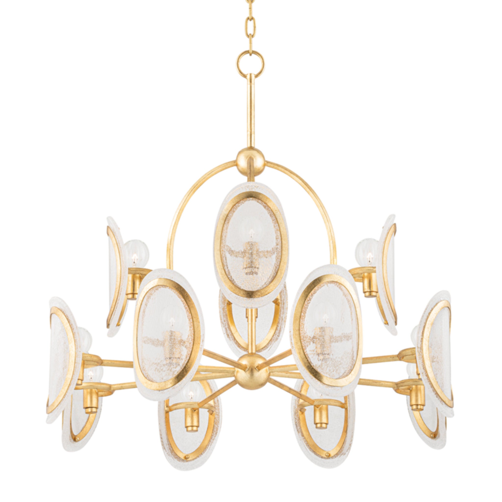 Danes 12-Light Chandelier in  Vintage Gold Leaf 34L x 34W x 33H