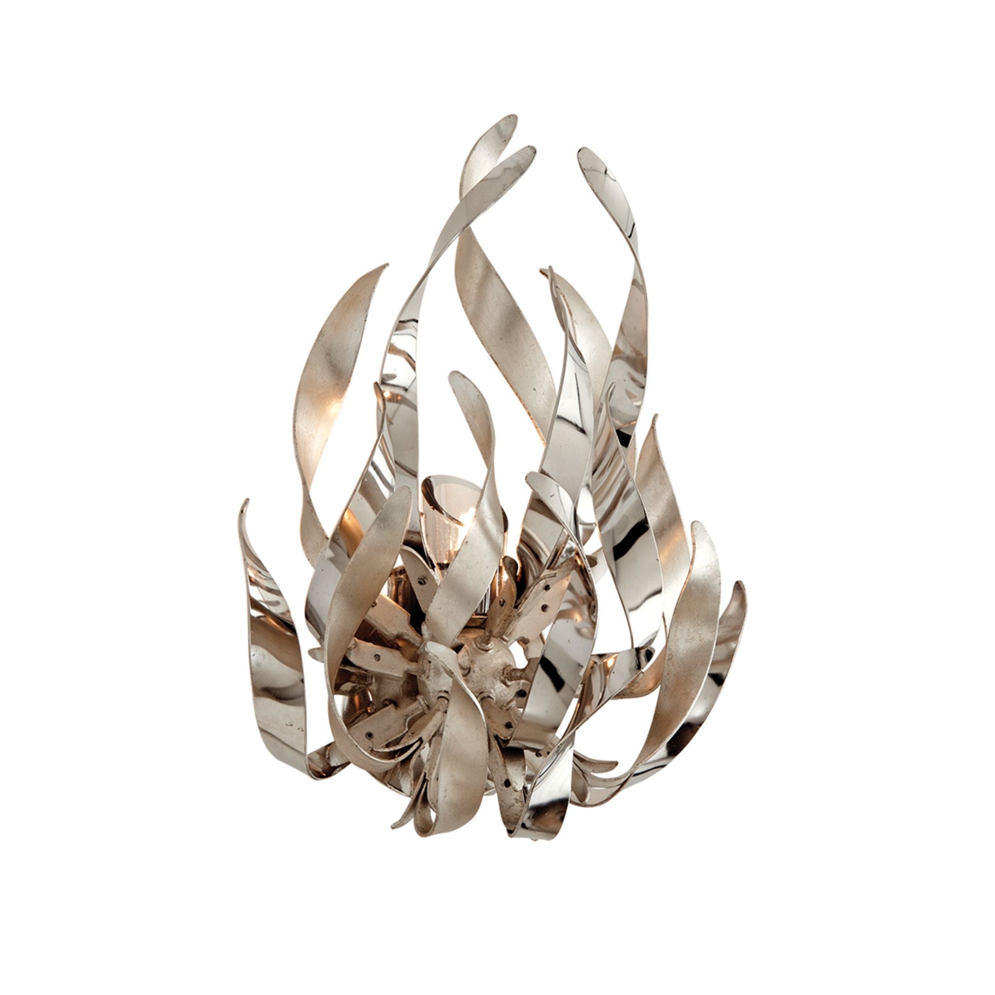Graffiti 1 Light Wall Sconce in Silver Leaf Polished Stainless