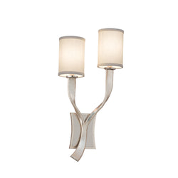 Roxy 2 Light Wall Sconce in Modern Silver Finish With Polished Stainless Accents