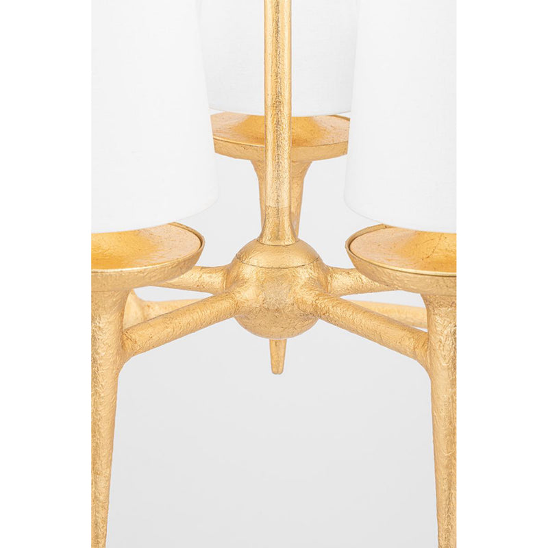 Torch 8 Light Chandelier in White Plaster