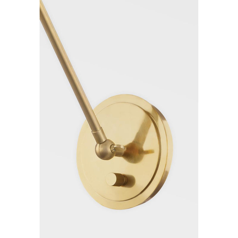 Easley 1 Light Wall Sconce in Aged Brass