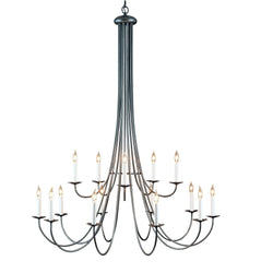 Hubbardton Forge 191043-1005 Ceiling Light Simple Sweep 15 Arm Chandelier in Natural Iron