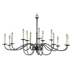 Hubbardton Forge 192044-1005 Ceiling Light Simple Lines 15 Arm Chandelier in Natural Iron