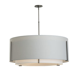 Hubbardton Forge 194642-1690 Ceiling Light Exos Double Shade Large Scale Pendant in Dark Smoke