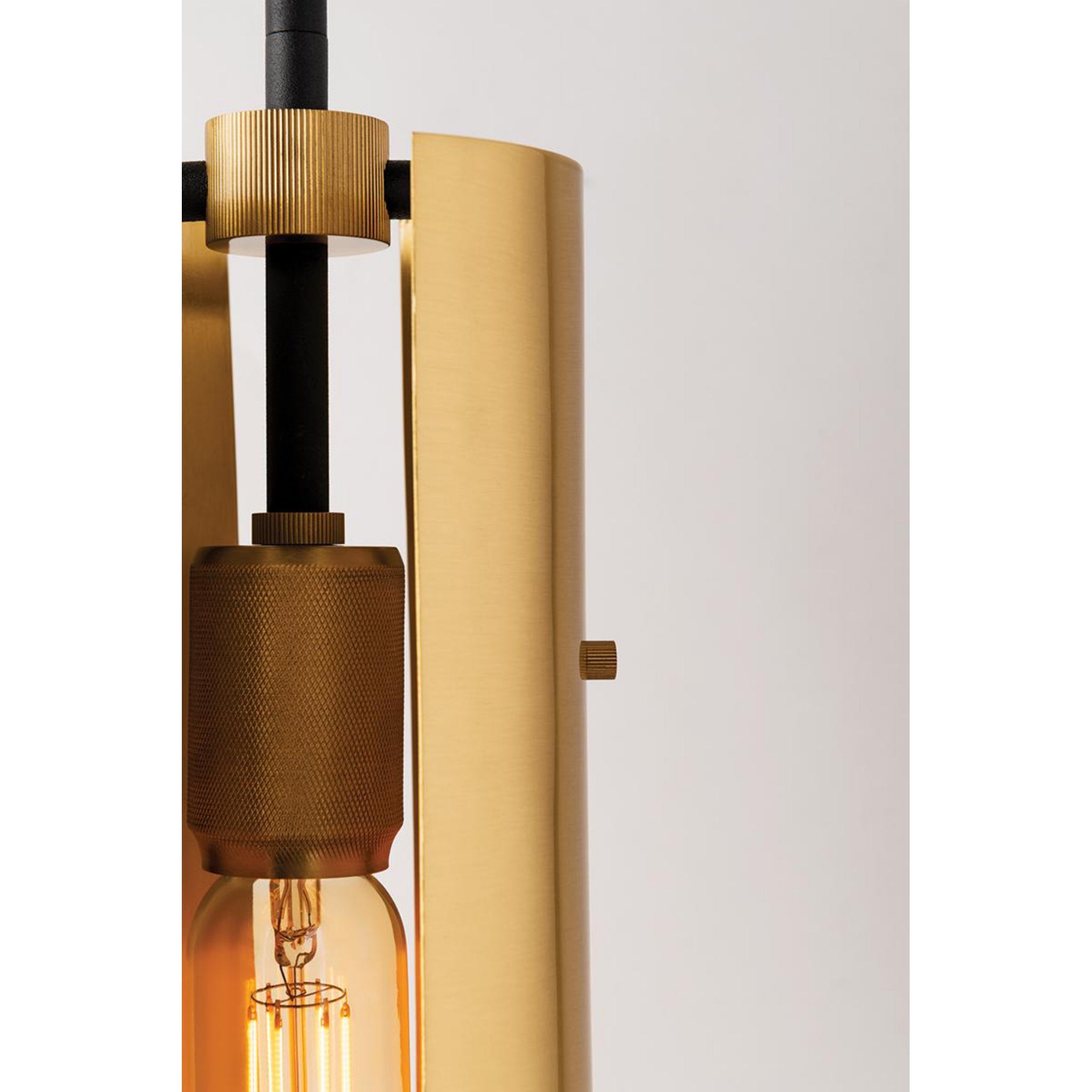 Emerson 1 Light Pendant in Soft Off Black/Brushed Brass