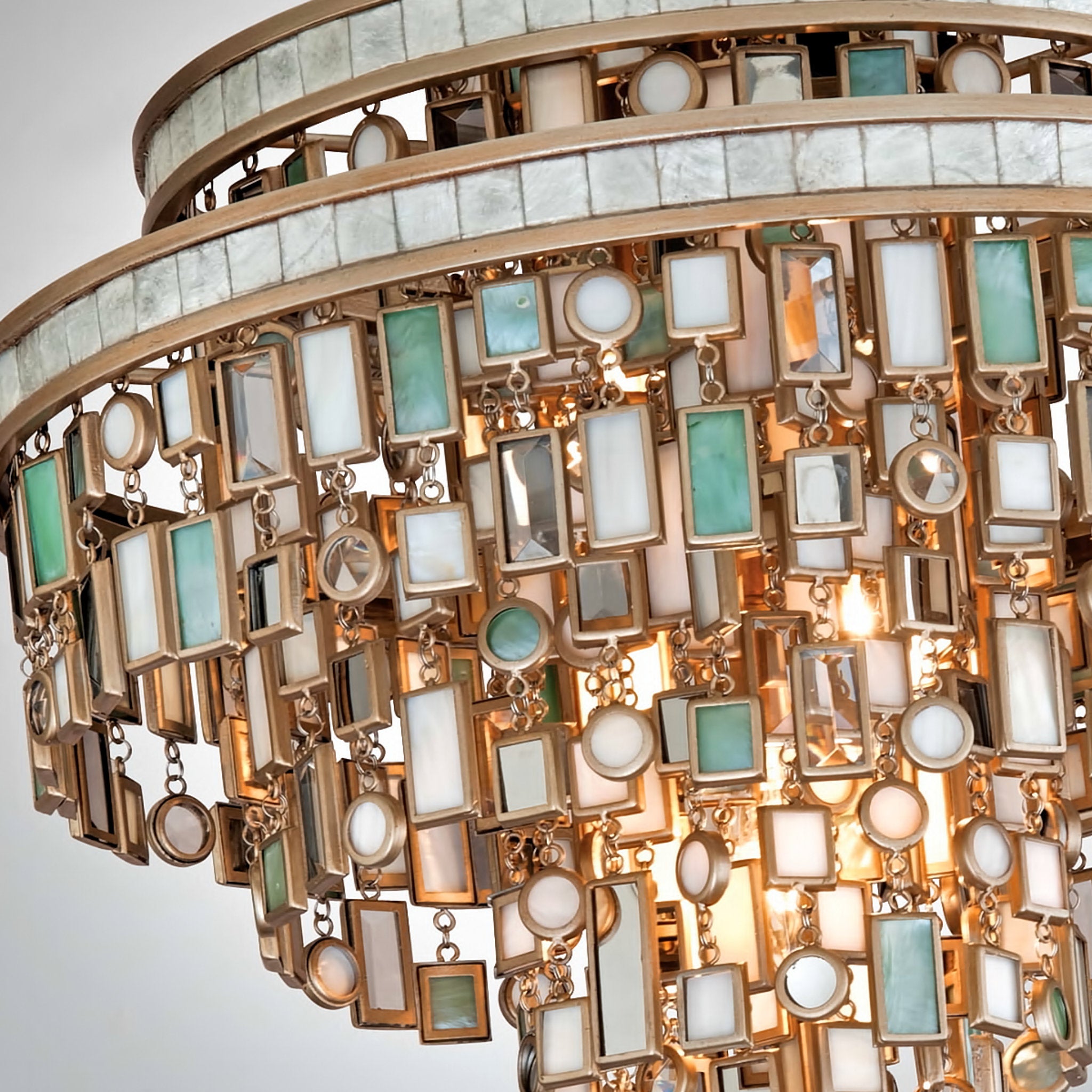 Dolcetti 7 Light Chandelier in Champagne Leaf