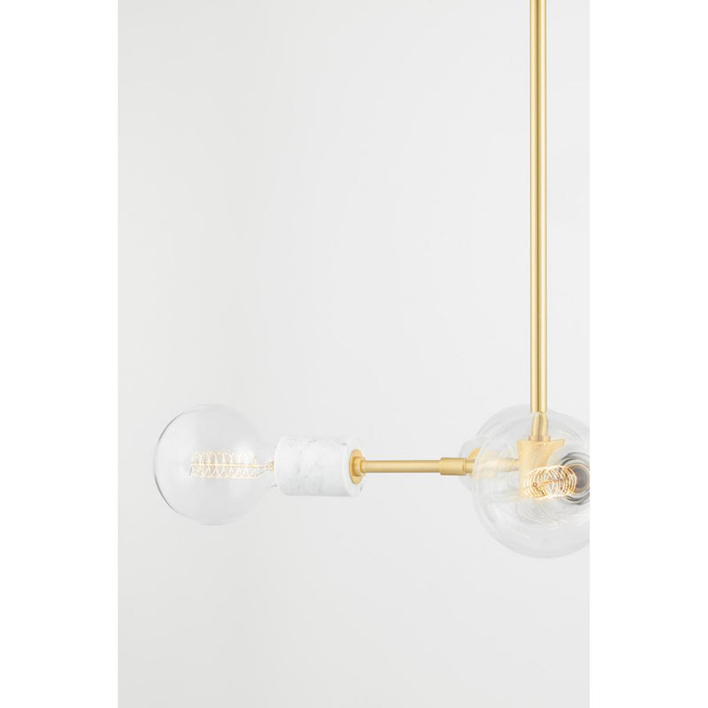 Asime 2 Light Wall Sconce in Aged Brass