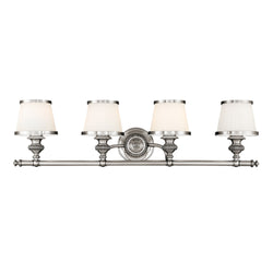 Milton 4 Light Bath and Vanity in Polished Nickel