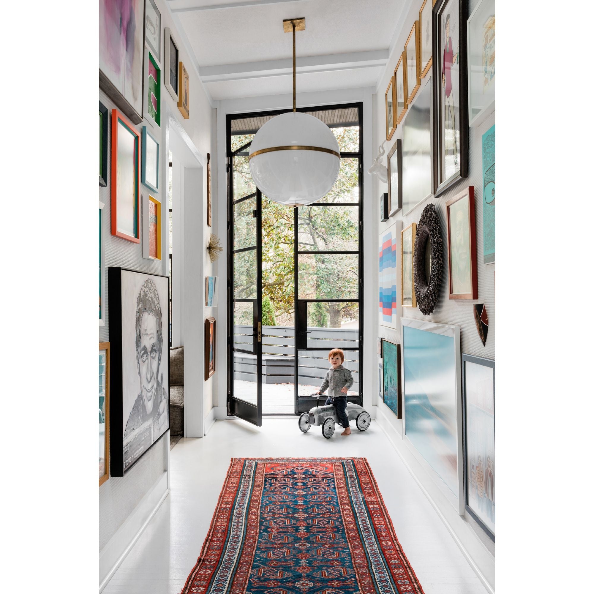 Brian Patrick Flynn Truax 4 Light Aged Brass Pendant Lucite 30"W x 32"H x 30"D